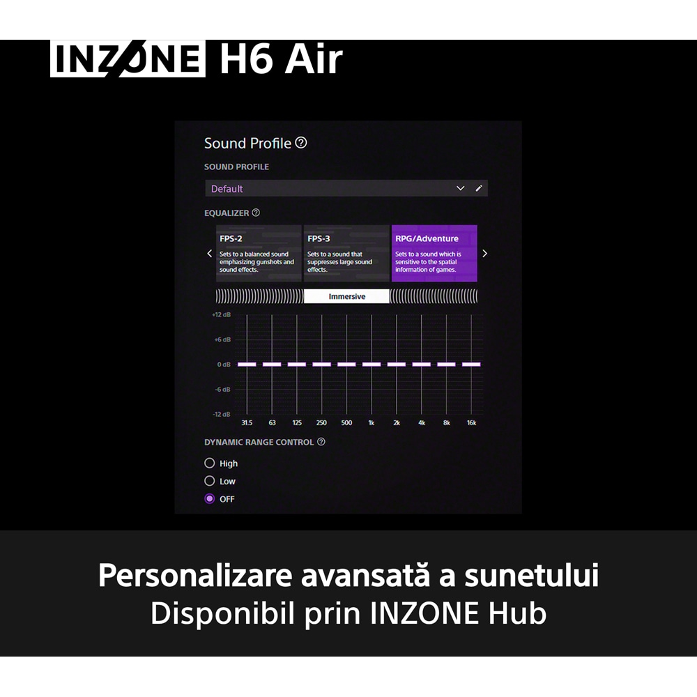 Casti Gaming SONY INZONE H6 Air MDR-G600B, 7.1, multiplatforma, 3.5mm, negru