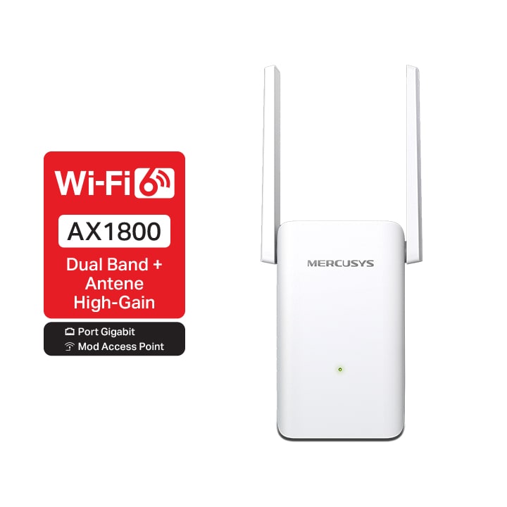Wireless Range Extender MERCUSYS ME70X AX1800, Wi-Fi 6, Dual-Band 574+1201 Mbps, alb
