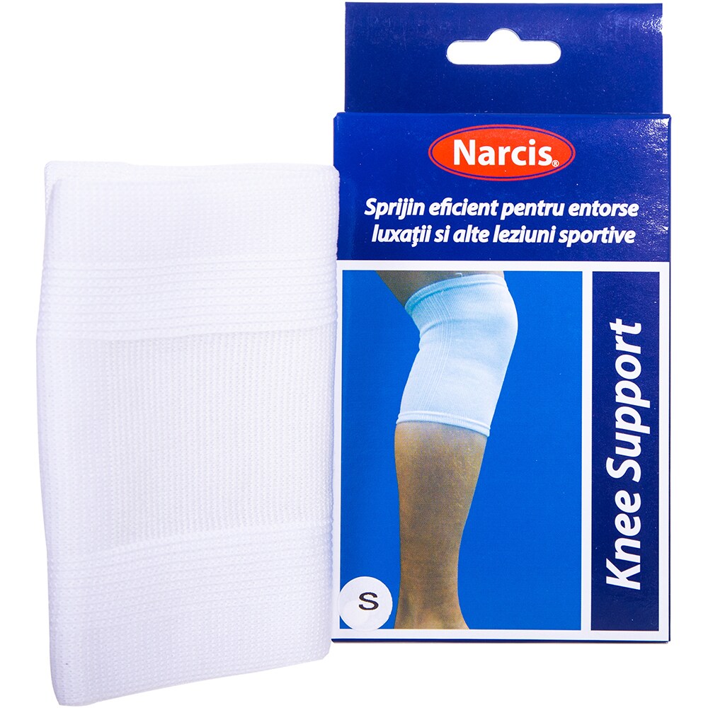 Genunchiera elastica NARCIS, alb, Marime S