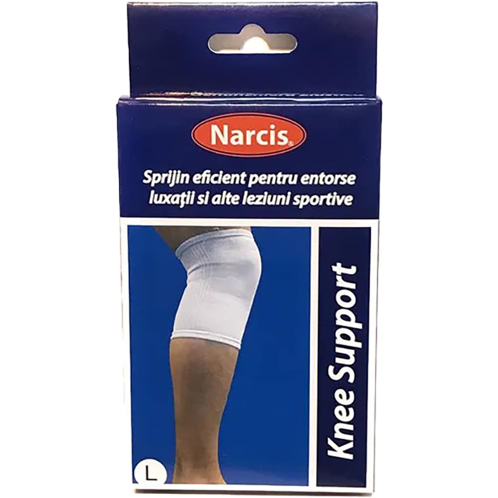 Genunchiera elastica NARCIS, alb, Marime L