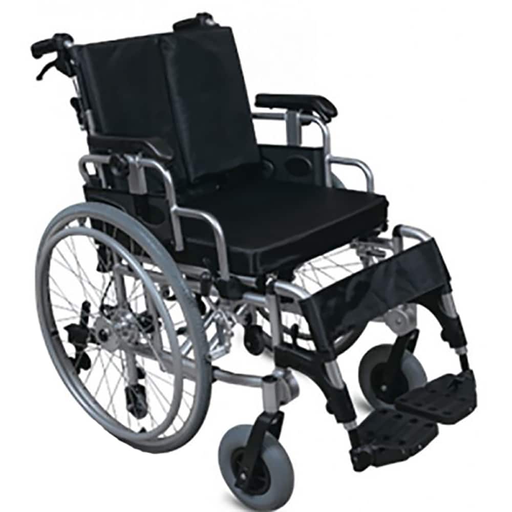 Scaun cu rotile BEST M 956 LAQ-46, sezut 46 cm, greutate suportata 125 kg, piele ecologica, negru-argintiu