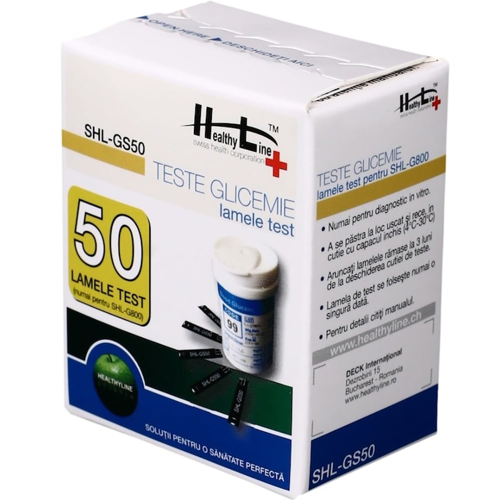 Set Glucometru SHL-G800 + 2 Cutii reste glicemie HEALTHYLINE SHL-GS50