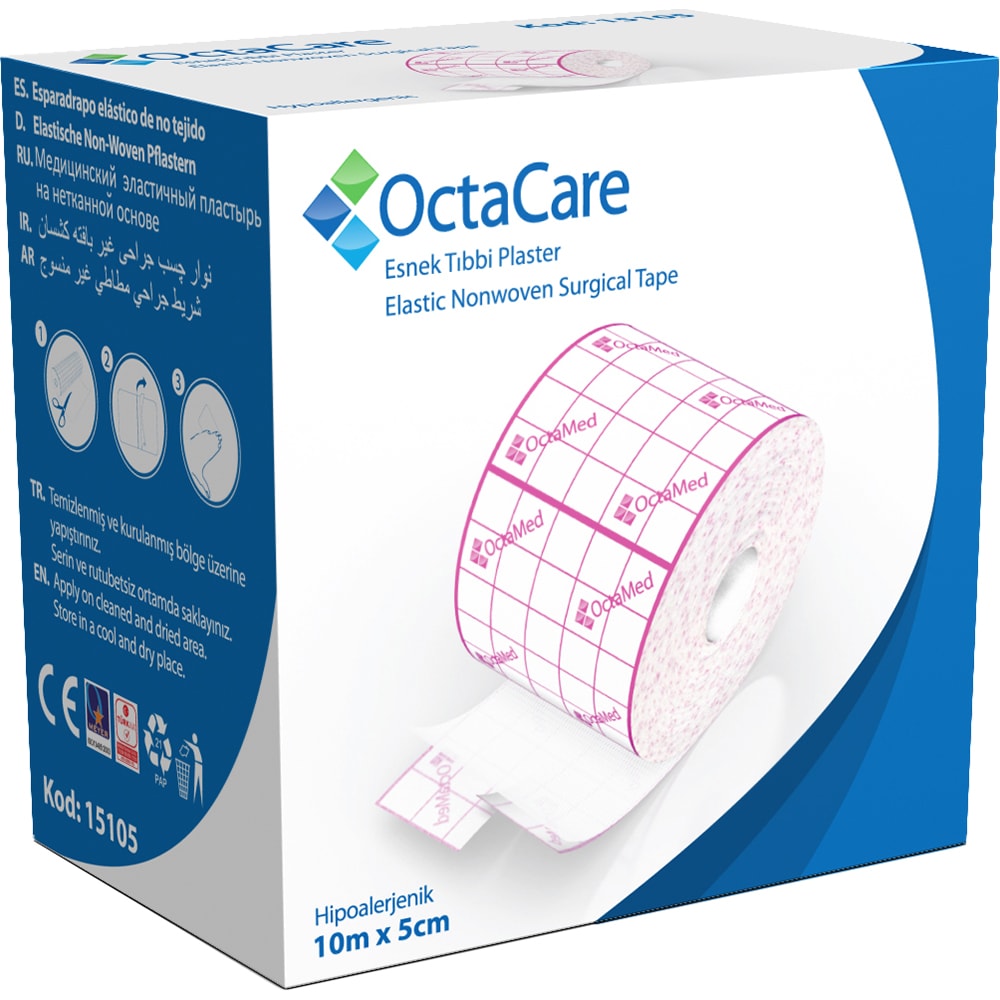 Banda adeziva suport elastic,10 cm x 5 m, OCTACARE
