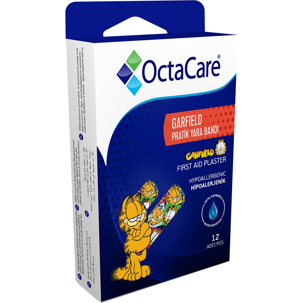 Plasturi Garfield OCTACARE, 7.2 x 1.9 cm, 12 buc