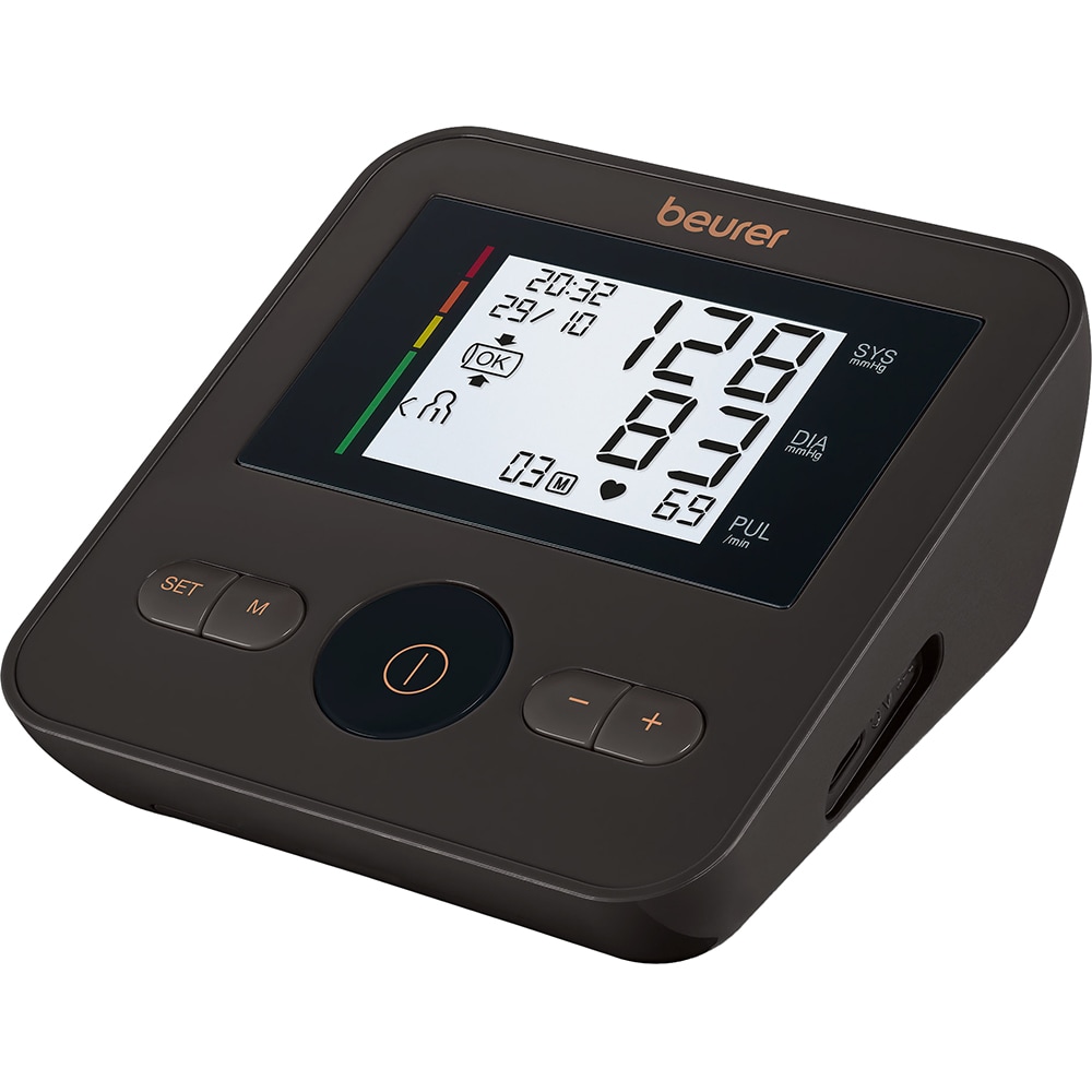Tensiometru digital de brat BEURER BM27 limited edition, 4 utilizatori x 30 memorii, negru