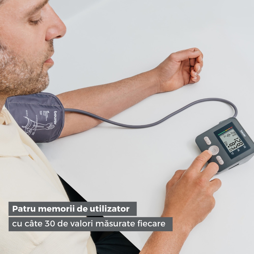 Tensiometru digital de brat BEURER BM2R, argintiu inchis