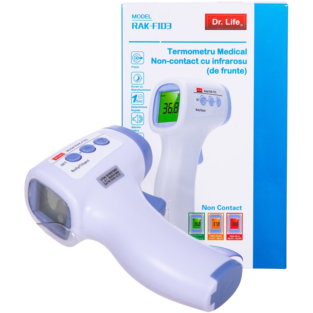Termometru medical non-contact cu infrarosu (de frunte) RAK-FI03, DR. LIFE