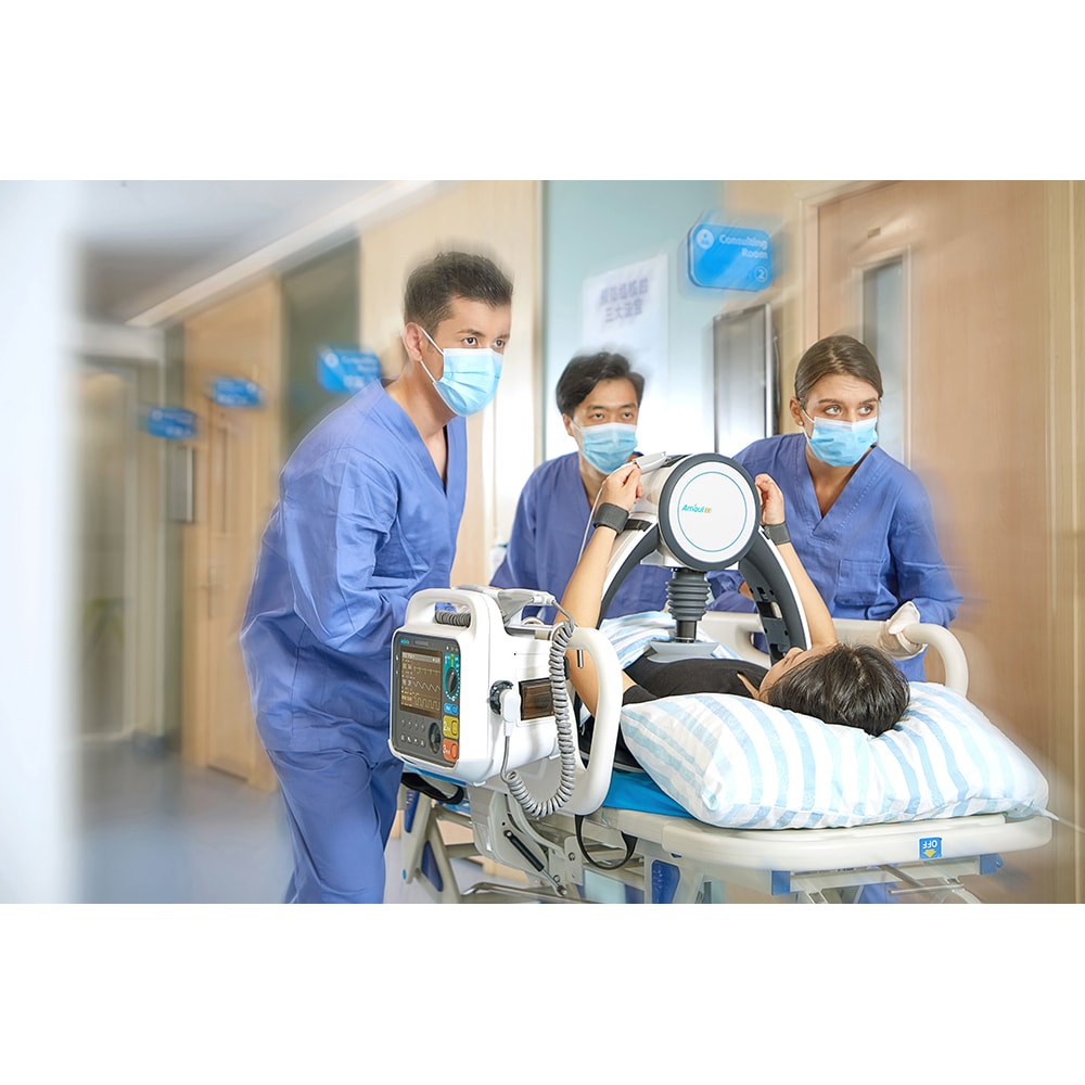 Aparat resuscitare AMOUL E6, Touch screen, Acumulator Li-Ion, alb