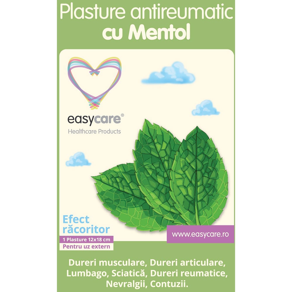 Plasture antireumatic cu mentol EASYCARE, 1 buc