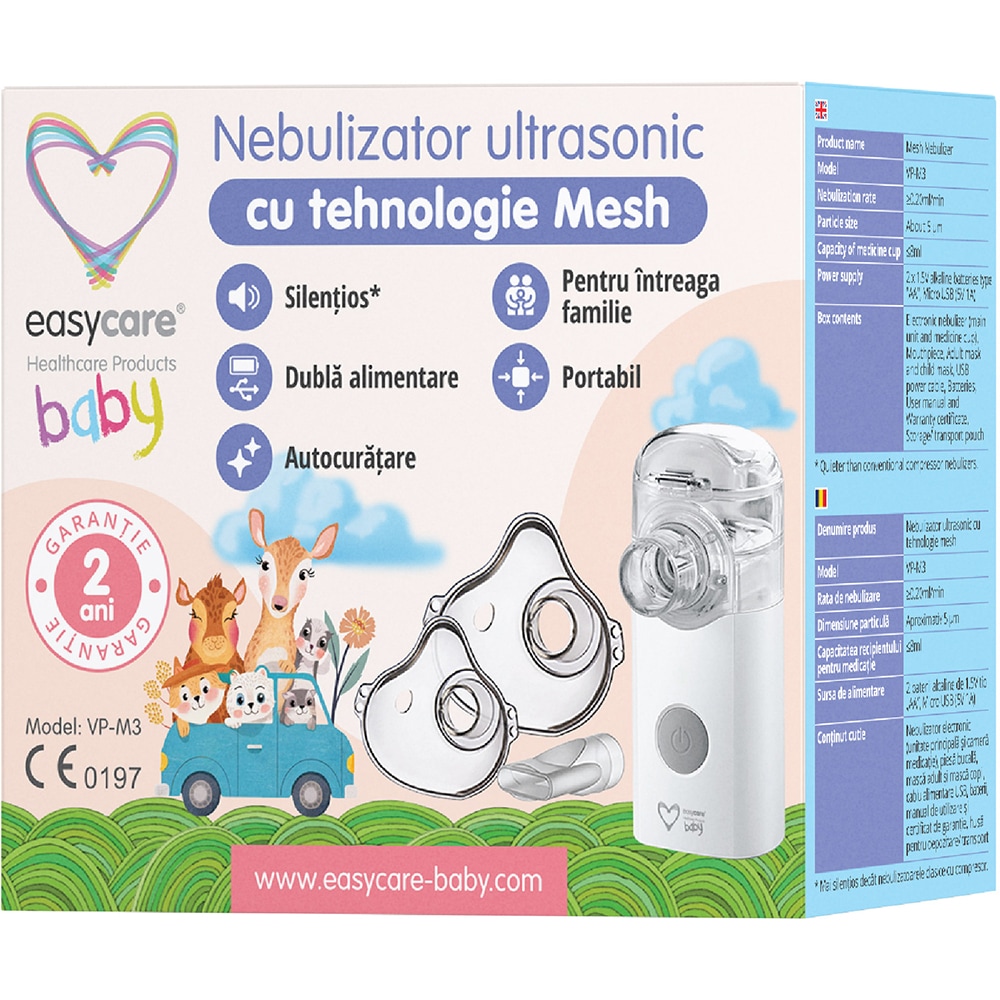 Aparat de aerosoli cu ultrasunete EASYCARE EASY00092, 8ml, alb-albastru