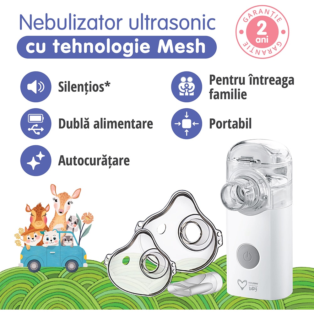 Aparat de aerosoli cu ultrasunete EASYCARE EASY00092, 8ml, alb-albastru