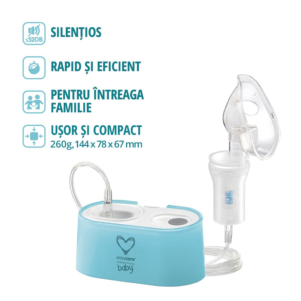 Nebulizator cu piston EASYCARE VP-D2, 8ml, alb-albastru