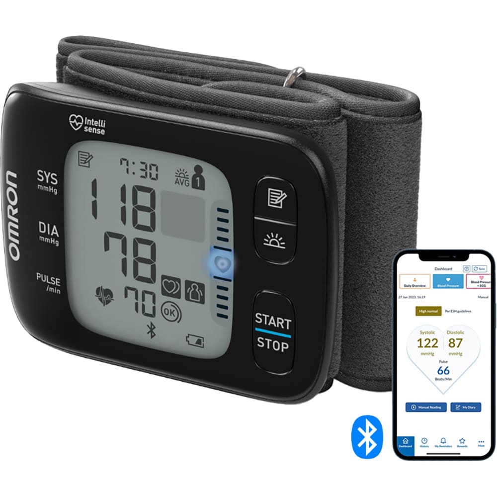 Tensiometru de incheietura OMRON RS7 Intelli IT HEM-6232T-E, negru
