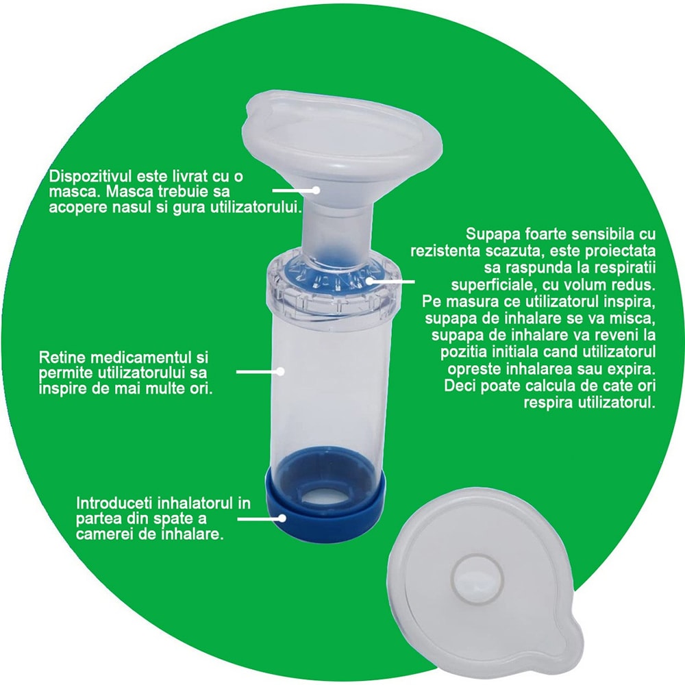 Camera de inhalare KIDSCARE KCCI10C, albastru-transparent