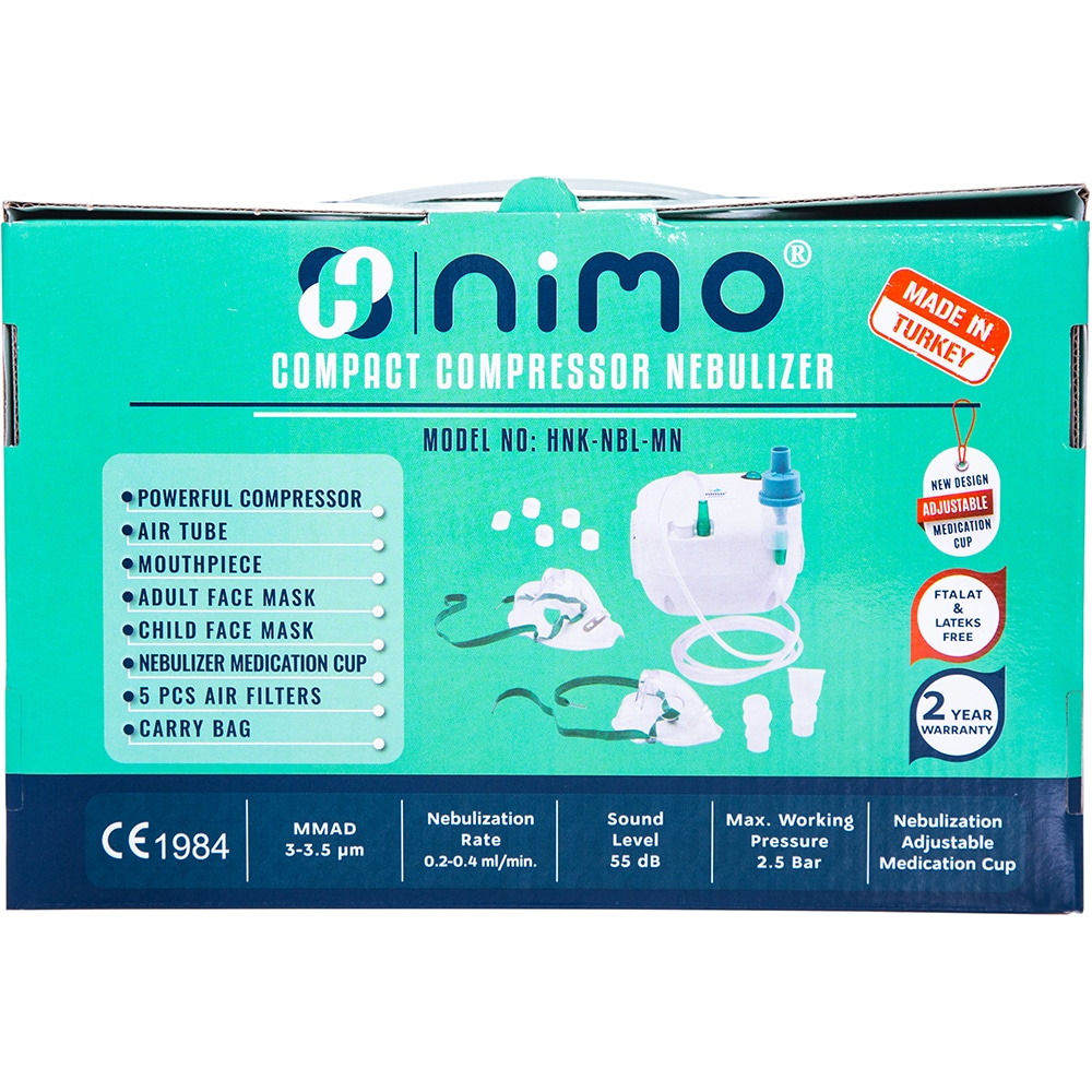Nebulizator compact NIMO MDL02, alb