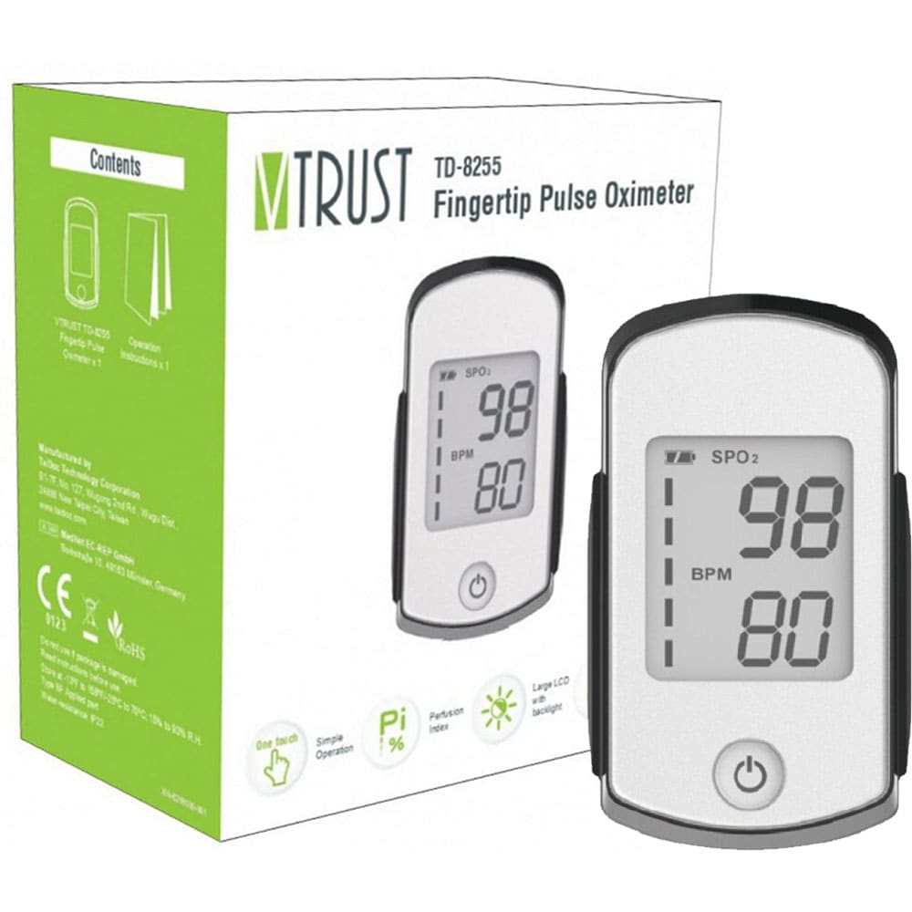Pulsoximetru TAIDOC TD8255, baterie, alb