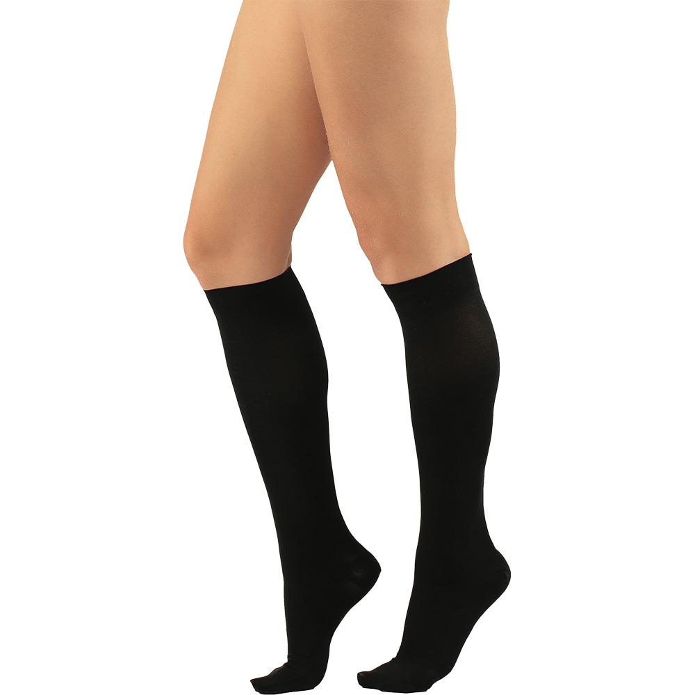 Ciorapi compresivi medicinali pana la genunchi VIZOR 5301-K, clasa 2, varf inchis, marimea 2, negru
