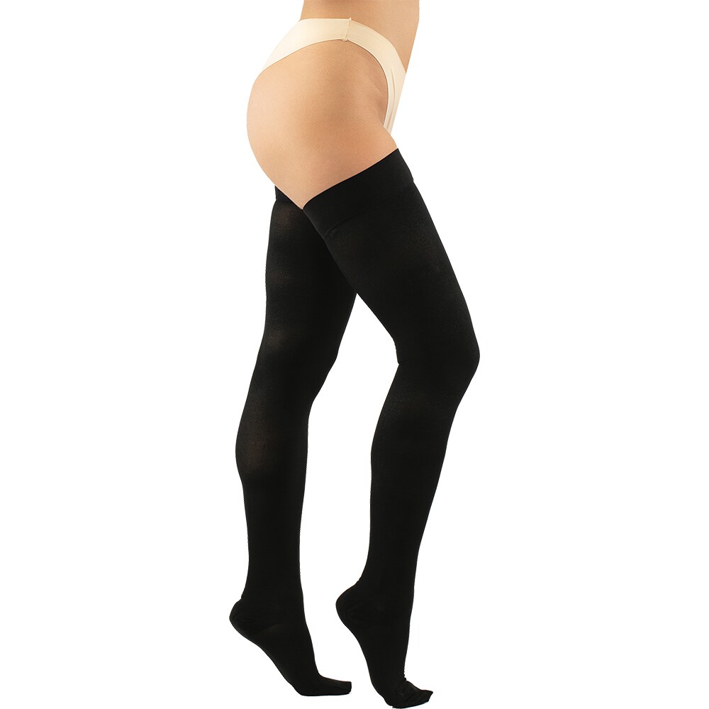 Ciorapi compresivi medicinali pana la coapsa VIZOR 5303-K, clasa 2, varf inchis, marimea 7, negru