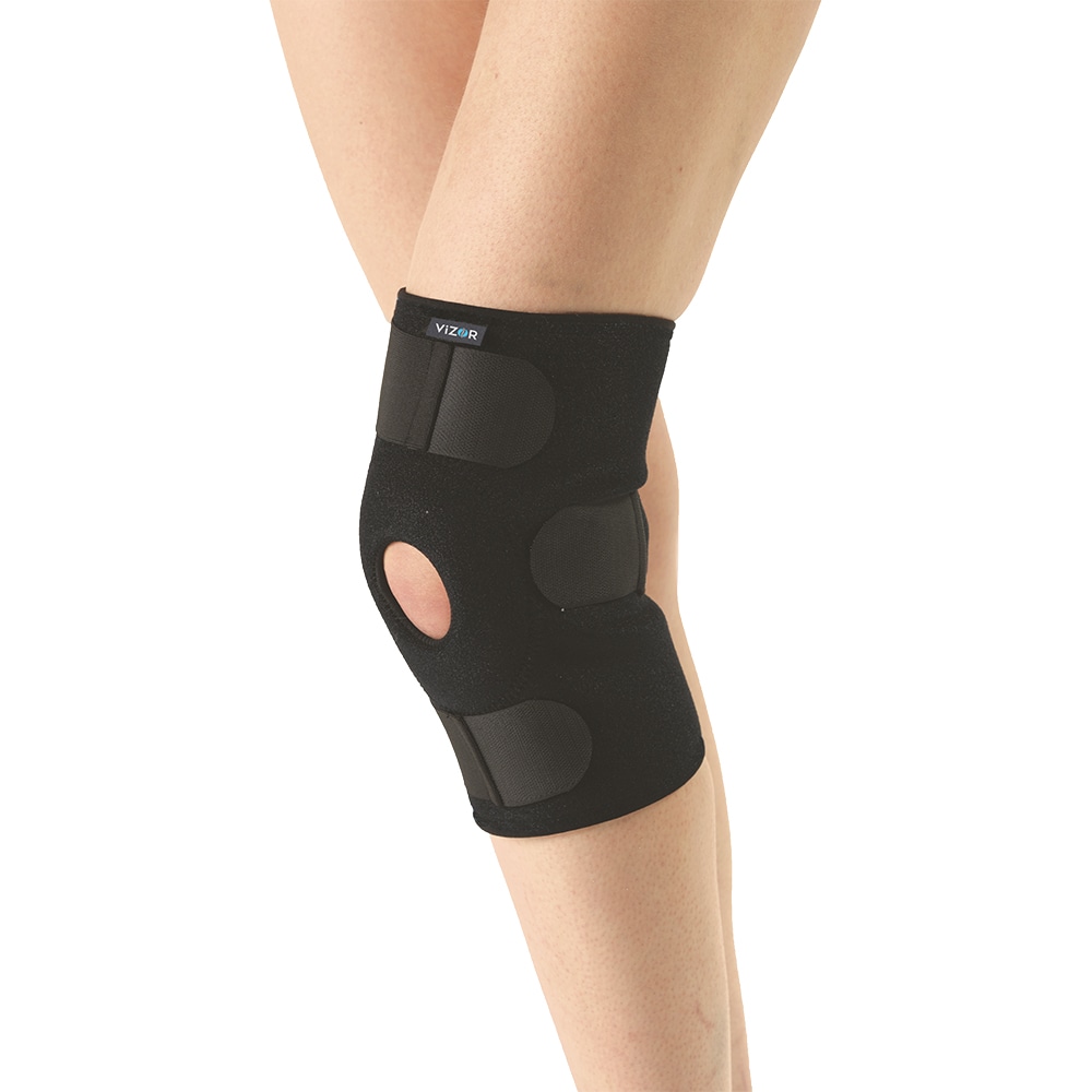 Orteza suport pentru genunchi cu patela VIZOR 602-ES, marime universala, negru