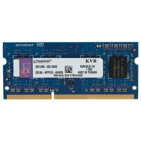 Memorie laptop Kingston KVR16LS11/4, 4GB DDR3L, 1600Mhz, CL11