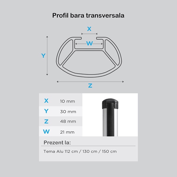 Bare transversale MENABO Tema, Daihatsu Charade, 2011-2013, 112 cm
