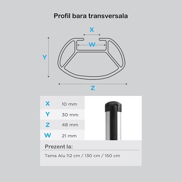 Bare transversale MENABO Tema, Mazda 2 (DJ), 2014-Prezent, 112 cm