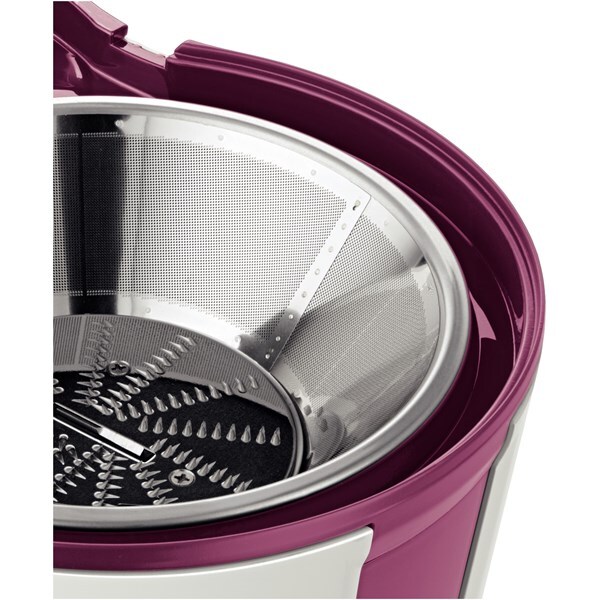 Storcator fructe si legume BOSCH MES25C0, 1.25l, 700W, 2 trepte viteza, alb - roz 