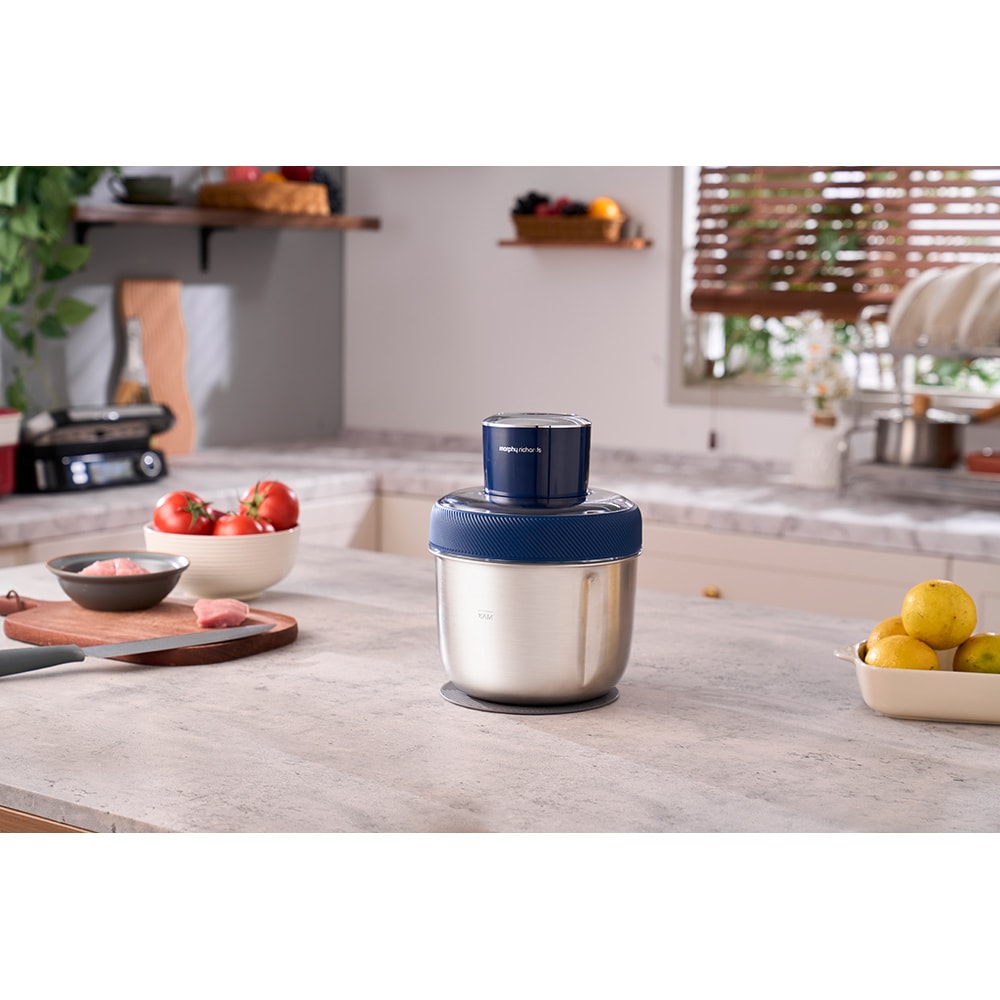 Mini tocator MORPHY RICHARDS MFP1003, 1.5l, 350W, 1 teapta viteza, albastru inchis-argintiu