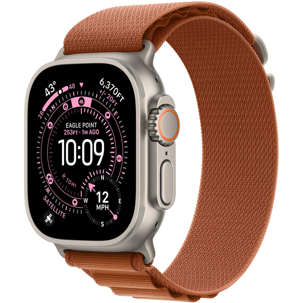 Bratara pentru APPLE Watch 49mm Terra Cotta Alpine Loop - Large - Natural Titanium Finish, MFTD4ZM/A