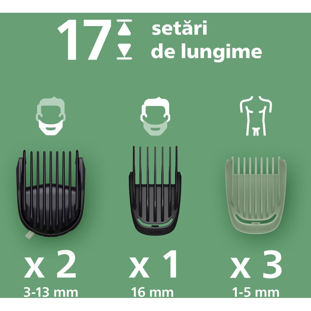 Aparat de tuns multifunctional 11 in 1 PHILIPS Series 5000 Series MG5941/15, acumulator, autonomie 120 min, argintiu