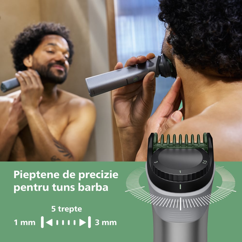 Aparat de tuns multifunctional 11 in 1 PHILIPS Series 5000 Series MG5941/15, acumulator, autonomie 120 min, argintiu