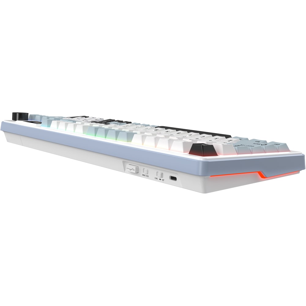 Tastatura Gaming Wireless mecanica MYRIA MG7544, Bluetooth, USB, Layout US, alb