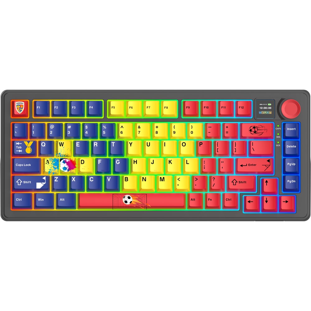 Tastatura Gaming Wireless mecanica MYRIA MG7550FRF. Bluetooth, USB, Layout US, multicolor