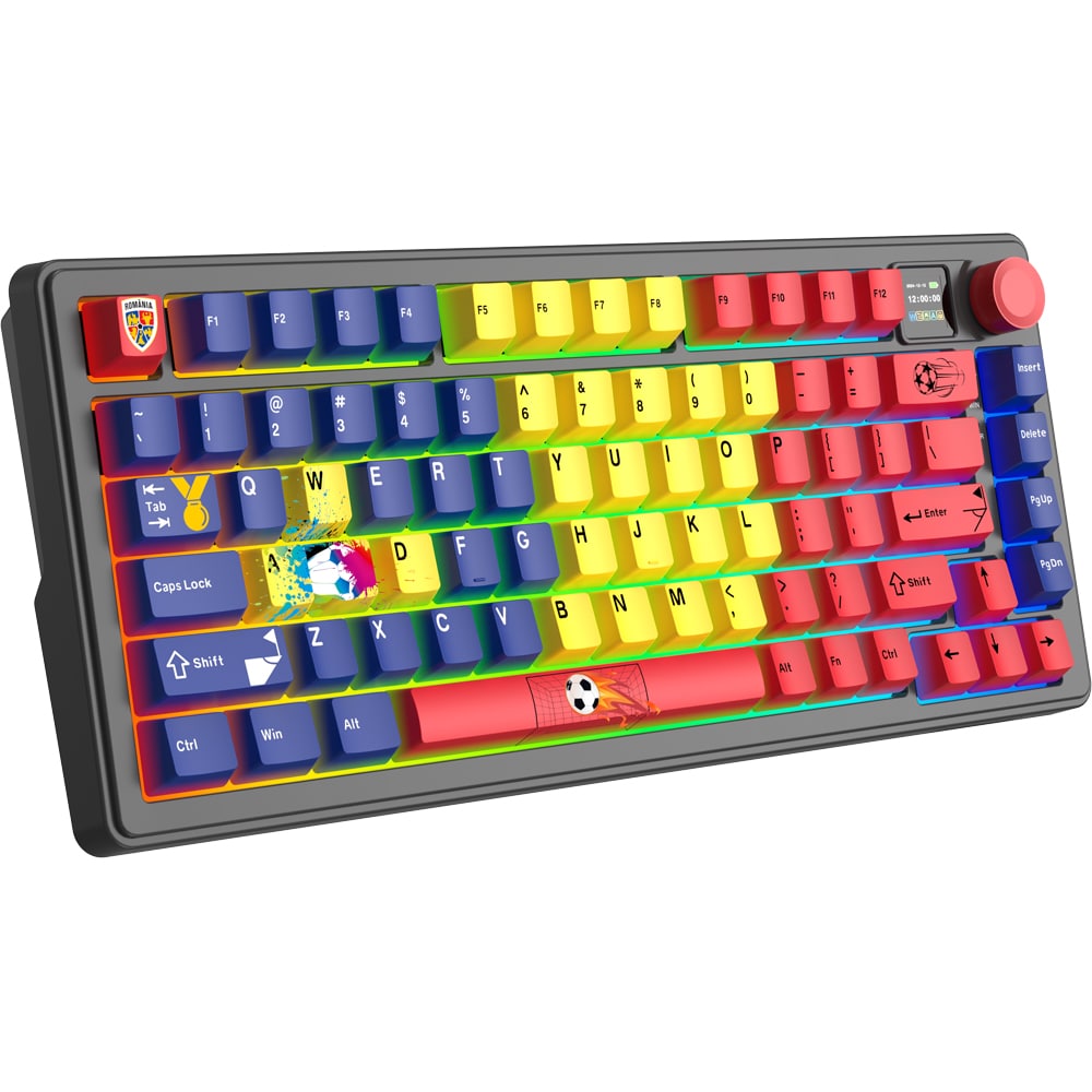 Tastatura Gaming Wireless mecanica MYRIA MG7550FRF. Bluetooth, USB, Layout US, multicolor