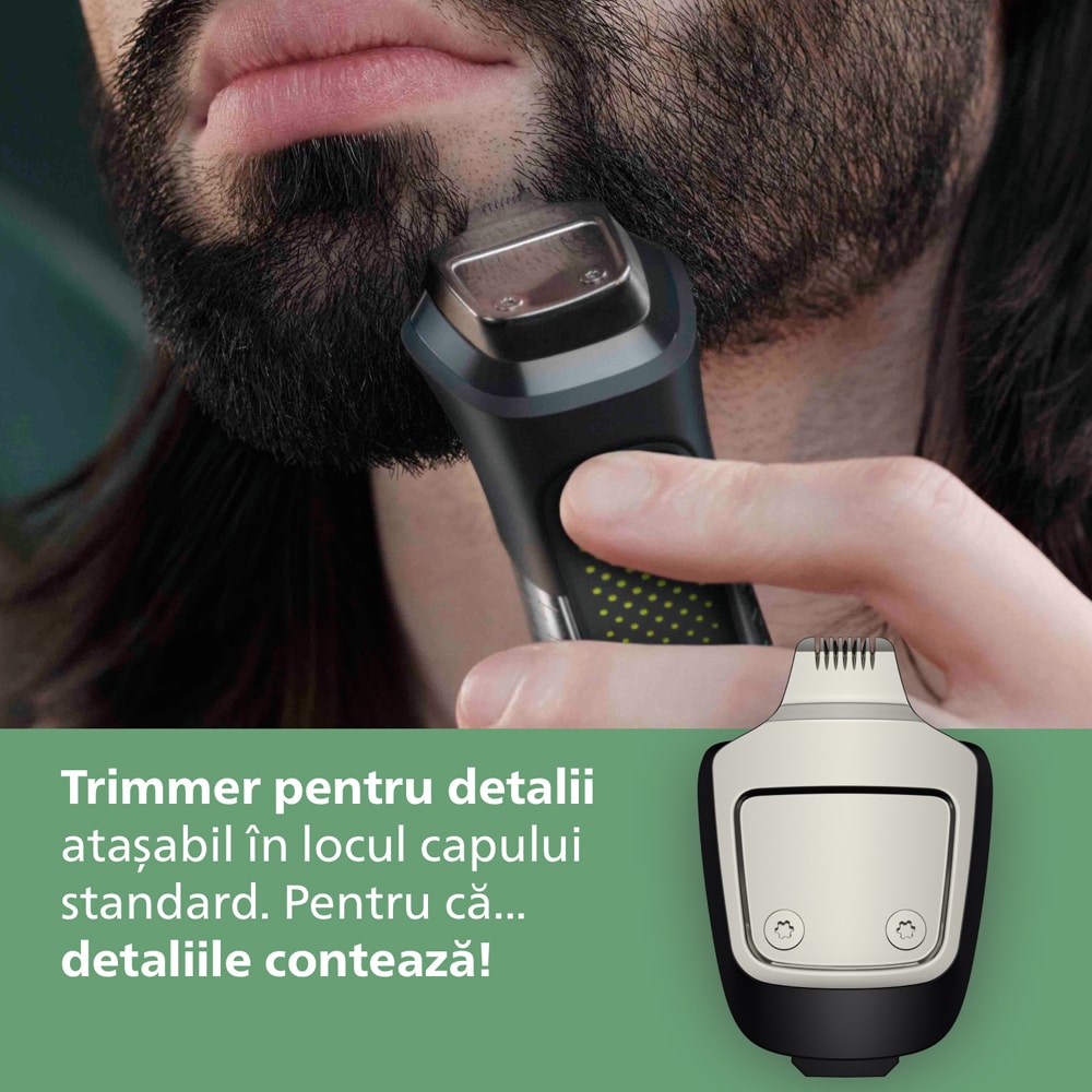 Aparat de tuns multifunctional 15 in 1 PHILIPS Series 7000 MG7921/15, acumulator, autonomie 120 min, gri