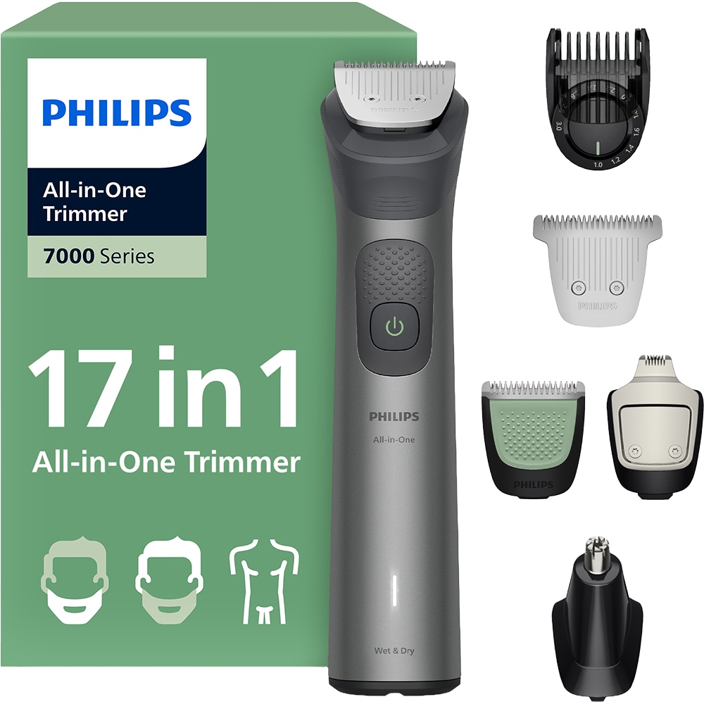 Aparat de tuns multifunctional 17 in 1 PHILIPS Series 7000 MG7951/15, acumulator, autonomie 120 min, gri