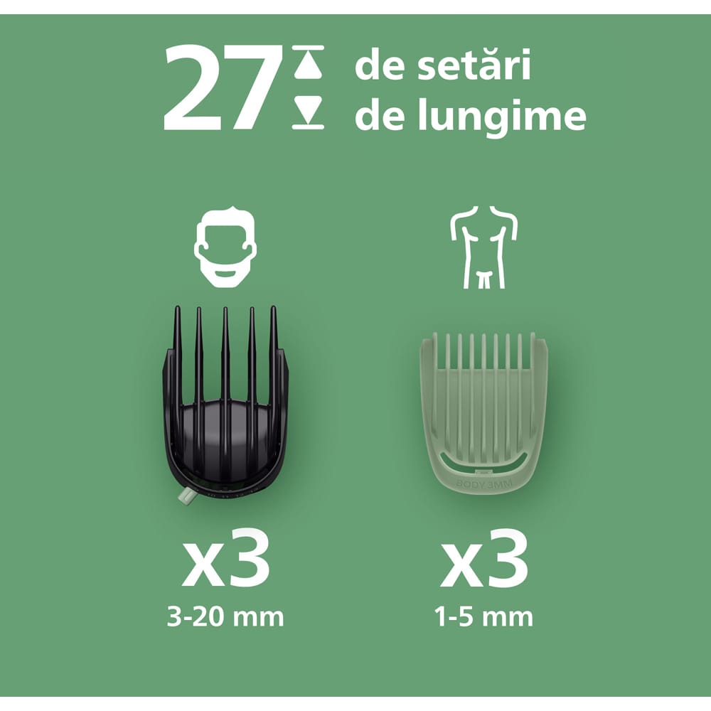 Aparat de tuns multifunctional 15 in 1 PHILIPS Series 9000 MG9531/15, acumulator, autonomie 120 min, negru