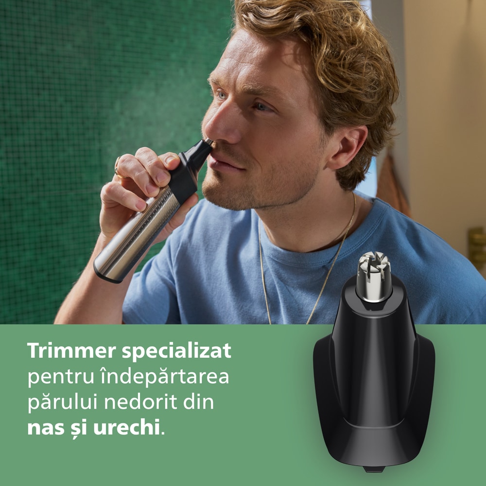 Aparat de tuns multifunctional 17 in 1 PHILIPS Series 9000, acumulator, autonomie 120 min, gri