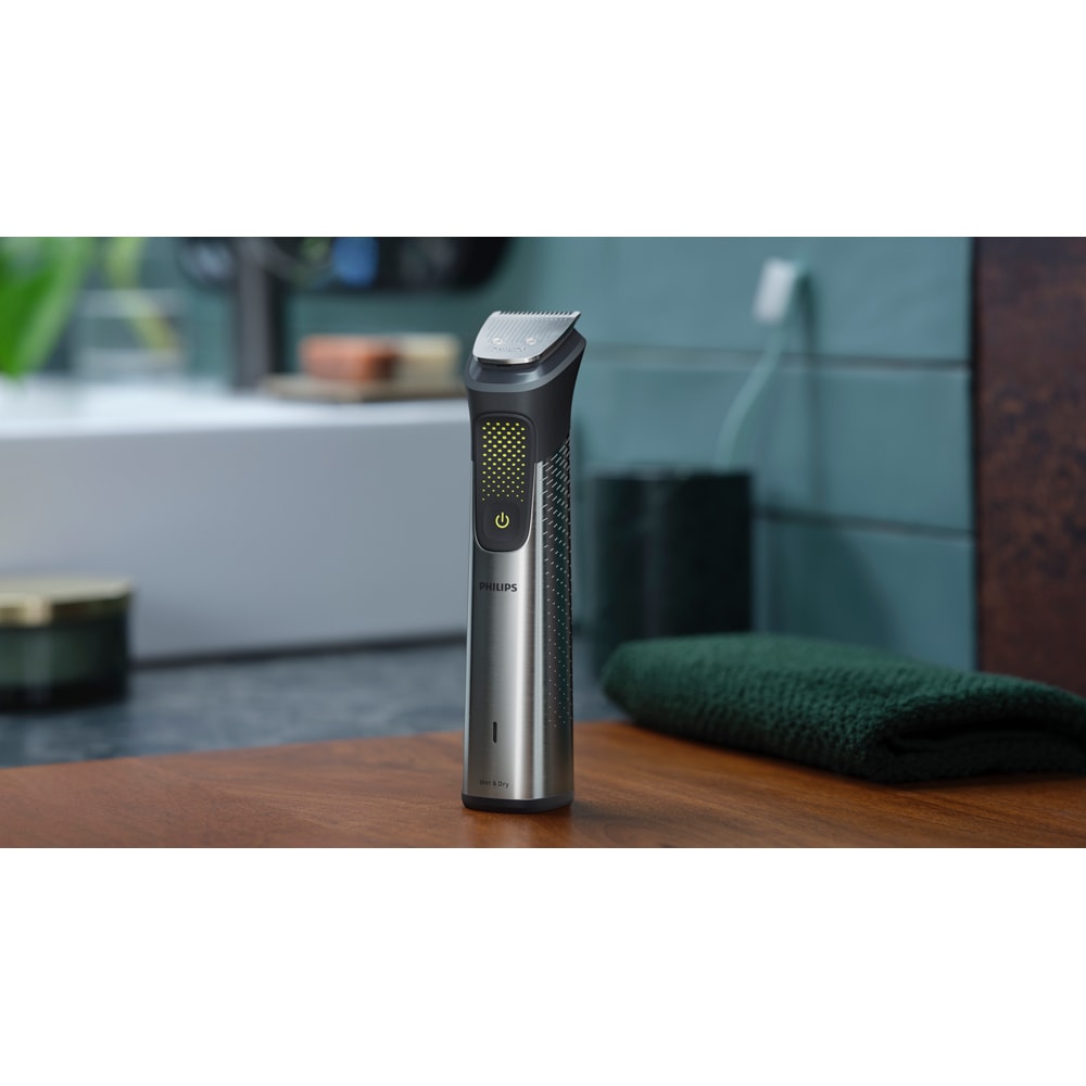 Aparat de tuns multifunctional 15 in 1 PHILIPS Multigroom Series 9000 MG9552/15, acumulator, autonomie 120 min, gri metalic