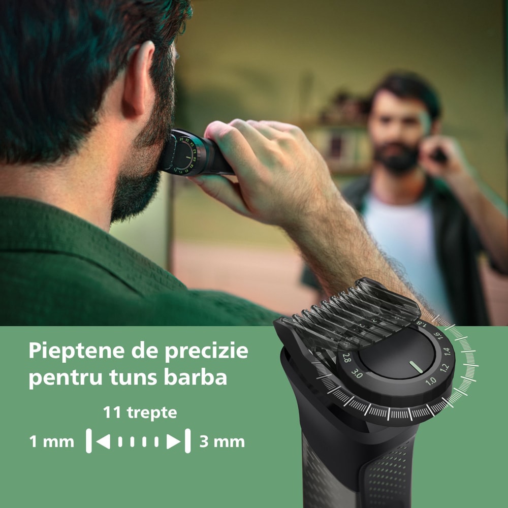 Aparat de tuns multifunctional 19 in 1 PHILIPS Series 9000 MG9556/15, acumulator, autonomie 120 min, negru