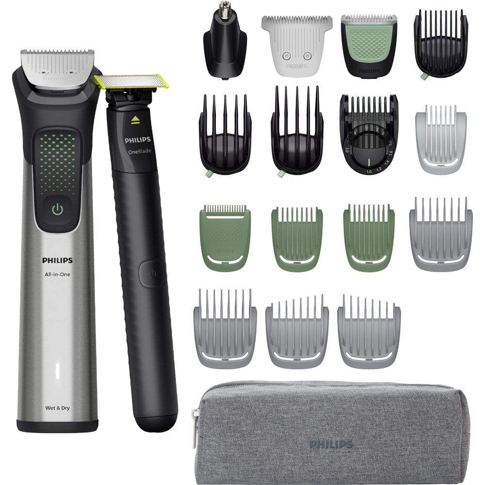 Aparat de tuns multifunctional 20 in 1 PHILIPS Series 9000 MG9558/15, acumulator, autonomie 120 min, gri