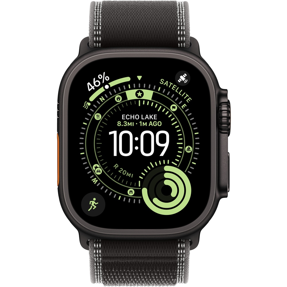 Bratara pentru APPLE Watch 49mm Black/Charcoal Trail Loop - S/M - Black Titanium Finish, MG9T4ZM/A