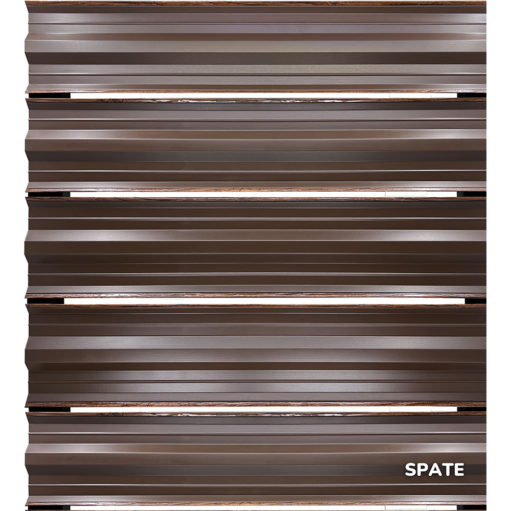 Sipca metalica gard Simetrica, 11.5 x 200 cm, nuc, 25 bucati