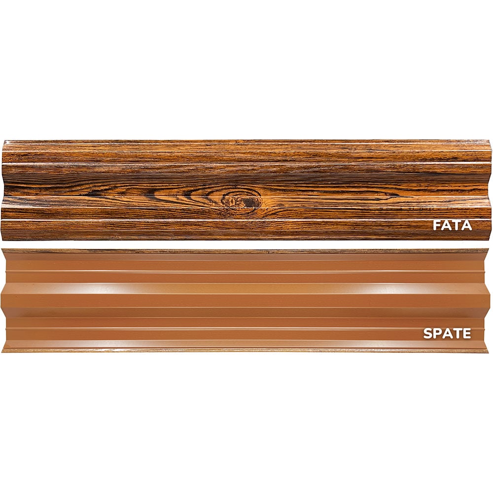 Sipca metalica gard Simetrica, 11.5 x 200 cm, stejar striat, 25 bucati