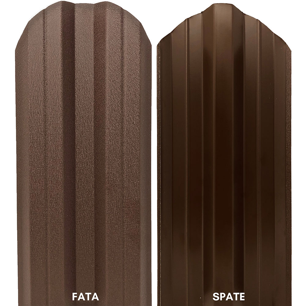 Sipca metalica gard Tisa, 11.5 x 130 cm, maro inchis mat, 25 bucati
