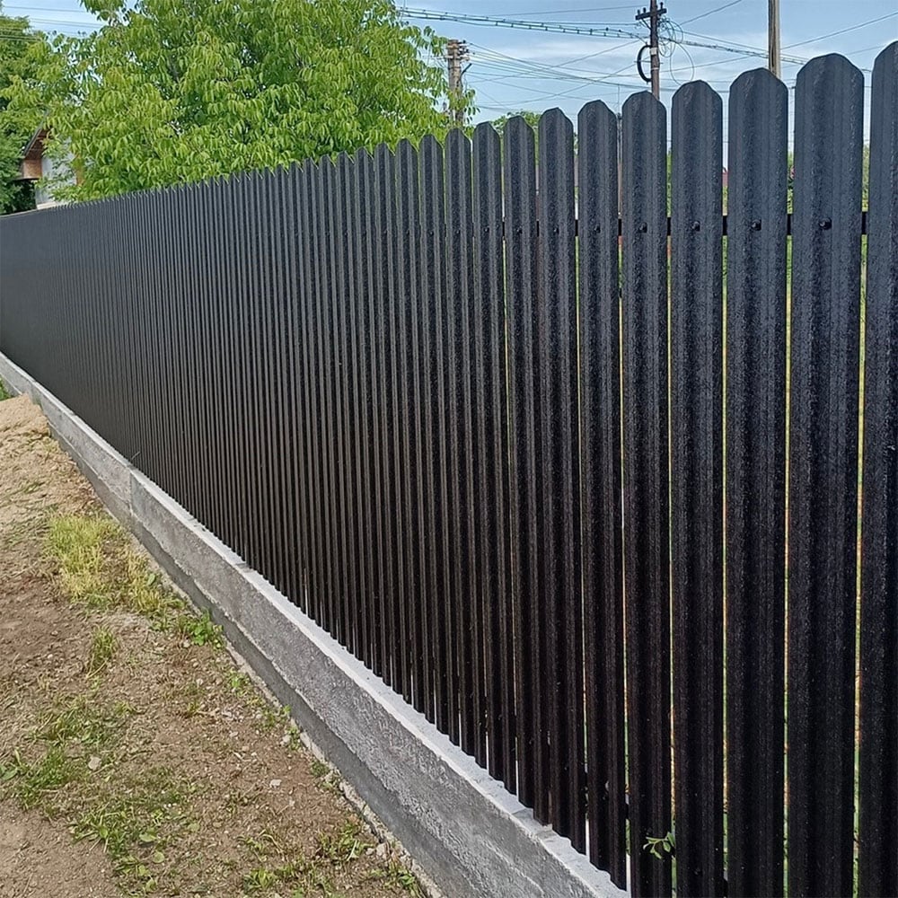 Sipca metalica gard Tisa, 11.5 x 130 cm, negru hi-mat, 25 bucati