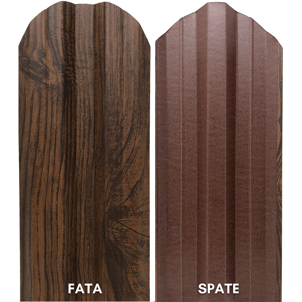 Sipca metalica gard Tisa, 11.5 x 130 cm, maro, 25 bucati