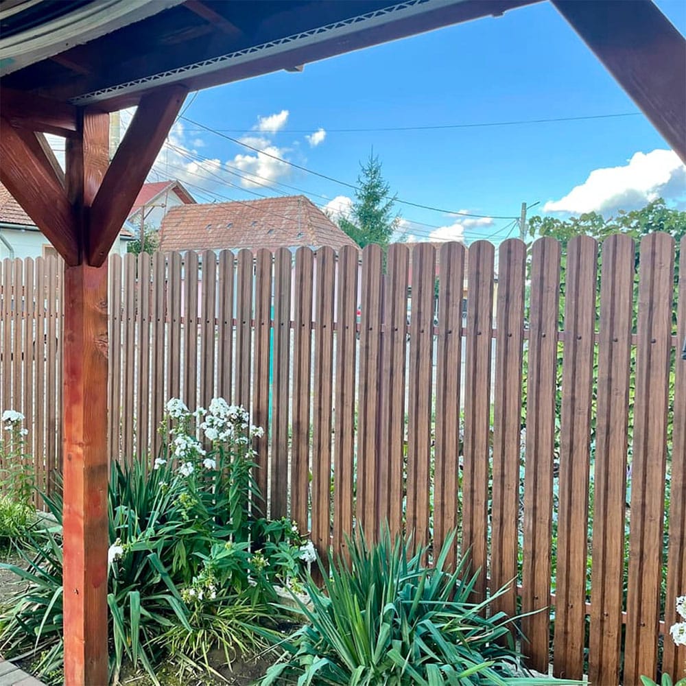 Sipca metalica gard Tisa, 11.5 x 130 cm, maro, 25 bucati