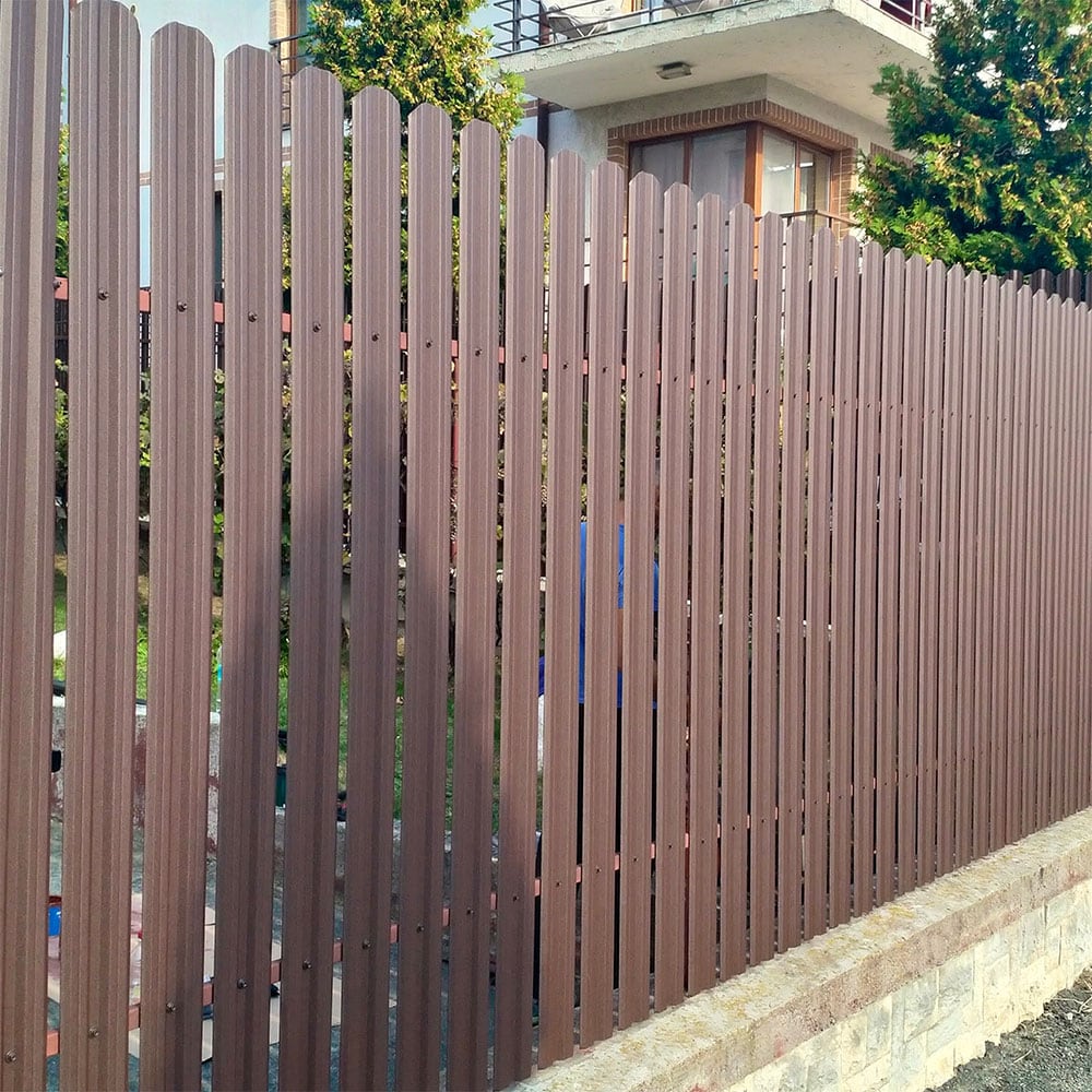 Sipca metalica gard Tisa, 11.5 x 150 cm, maro mat, 25 bucati