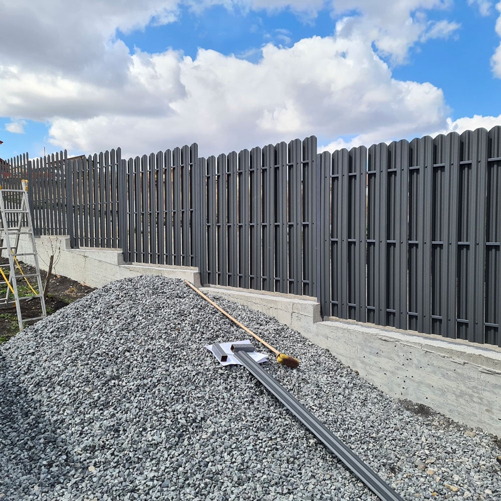 Sipca metalica gard Tisa, 11.5 x 160 cm, gri mat, 25 bucati